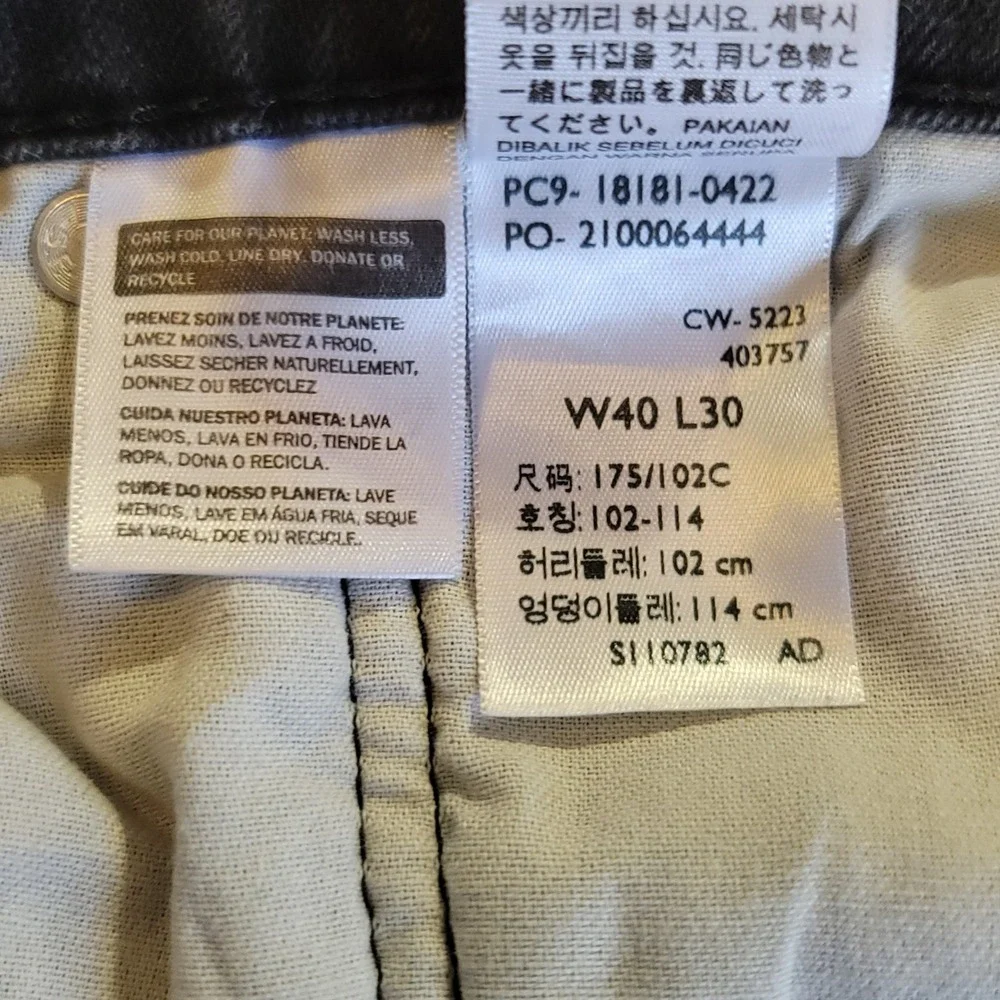 Levi's 541 Athletic Taper Jeans Mens 40x30 Black Stretch Denim Pants Big & Tall